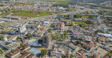 Imagem aérea da região central de Biguaçu